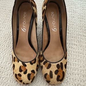 Boutique 9 Brown and Black Animal Print Heels